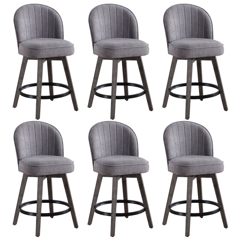 Tabourets de bar pivotants à hauteur de comptoir, Gris clair, 6