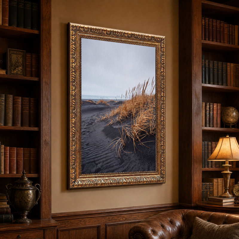 «Black Sand Dunes With Tall Golden Grass», art mural sur toile, H 24 po x l 16 po