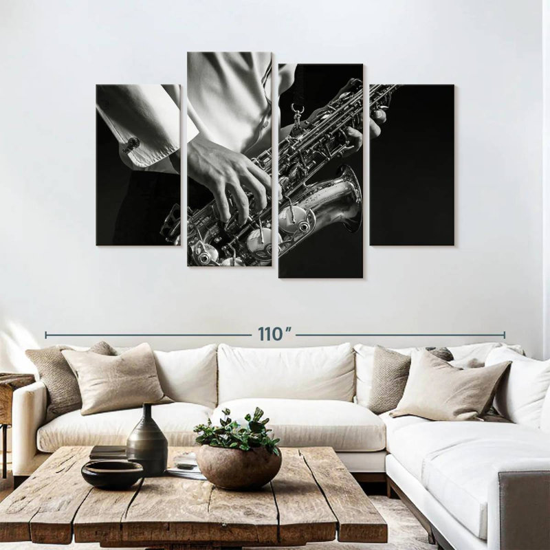 Abarca Playing A Saxophone, 54" H x 84" W