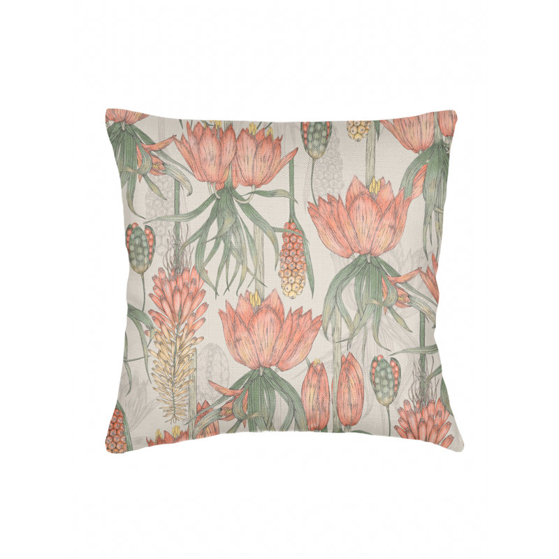 Oreiller en lin beige 22 x 22, Beige, Square 22", Polyester