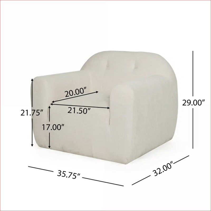 Fauteuil d'appoint rembourré confortable pour adultes, siège simple pour le bureau de la chambre à coucher, Beige