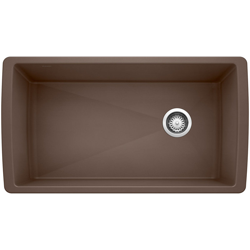 Diamond SILGRANIT 33.5" L x 18.5" W Super Single Undermount Kitchen Sink, Café Brown