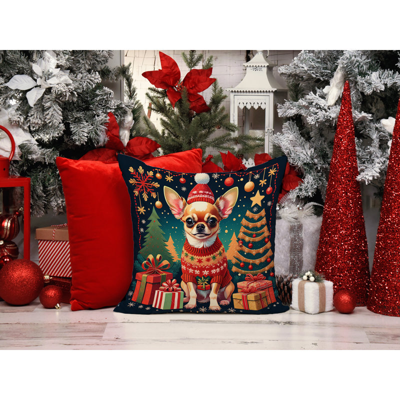 Coussin décoratif intérieur / extérieur Enchanted Christmas, 14 po x 14 po