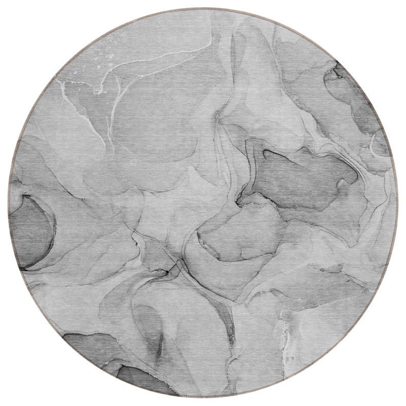 Alfonzo Abstract Indoor / Outdoor Rug, Round 8'