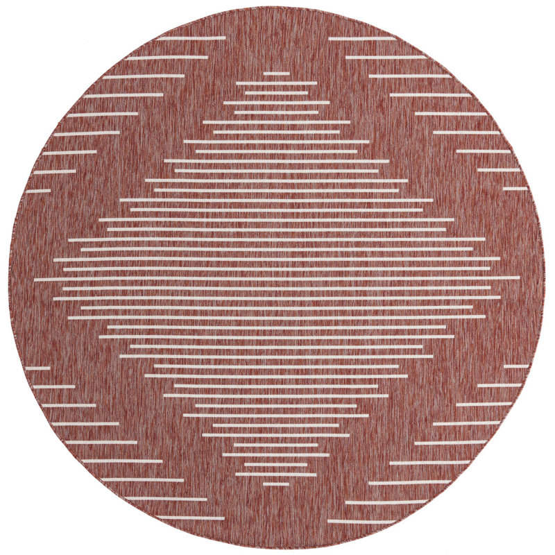 Tapis d'extérieur couleur iris brique, Rond 7 pi 10 po