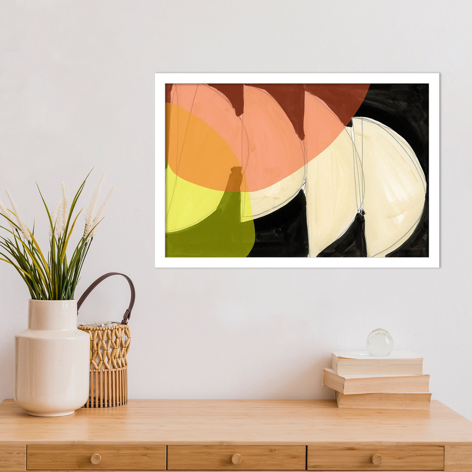 Gilpin "Four Semi Moons I" Print, 15" H x 21" W, White