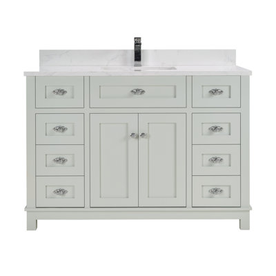 48" Solid Wood Sink Vanity With 1' Artificial Stone Top
