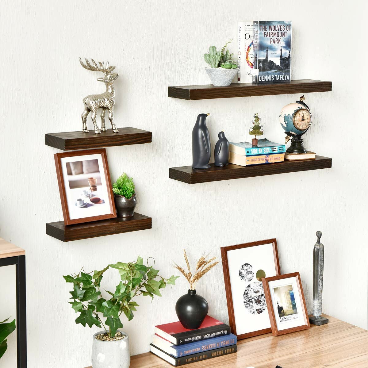 Millwood Pines 2 Piece Pine Solid Wood Floating Shelf & Reviews | Wayfair