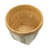 Set Of 2 Cement Planters With V Pattern, L:D10x8" S:D8