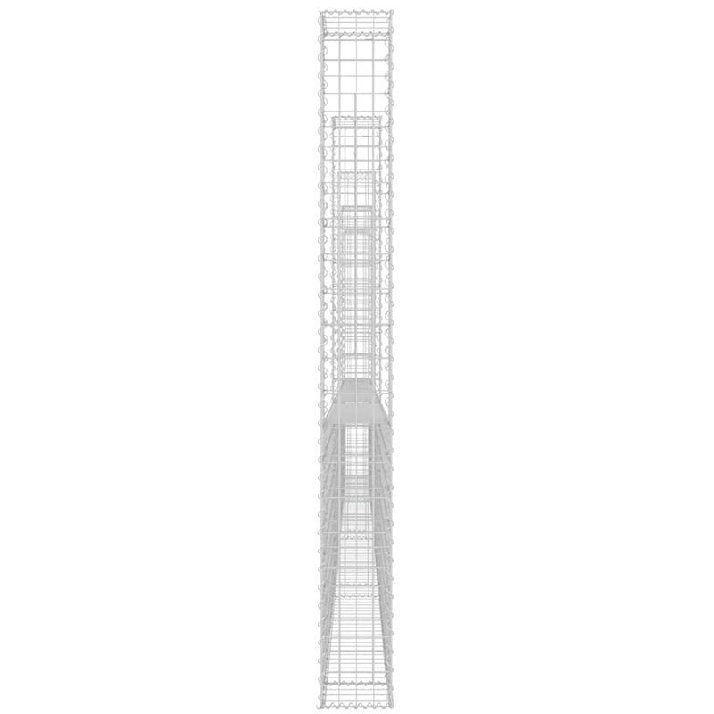 Panier en U Gabion avec 5 poteaux en fer 196,9 x 7,9 x 78,7 po