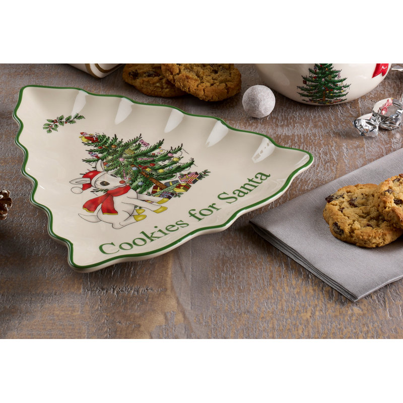 Spode Christmas Tree Rudolph Tree Server 9.5"