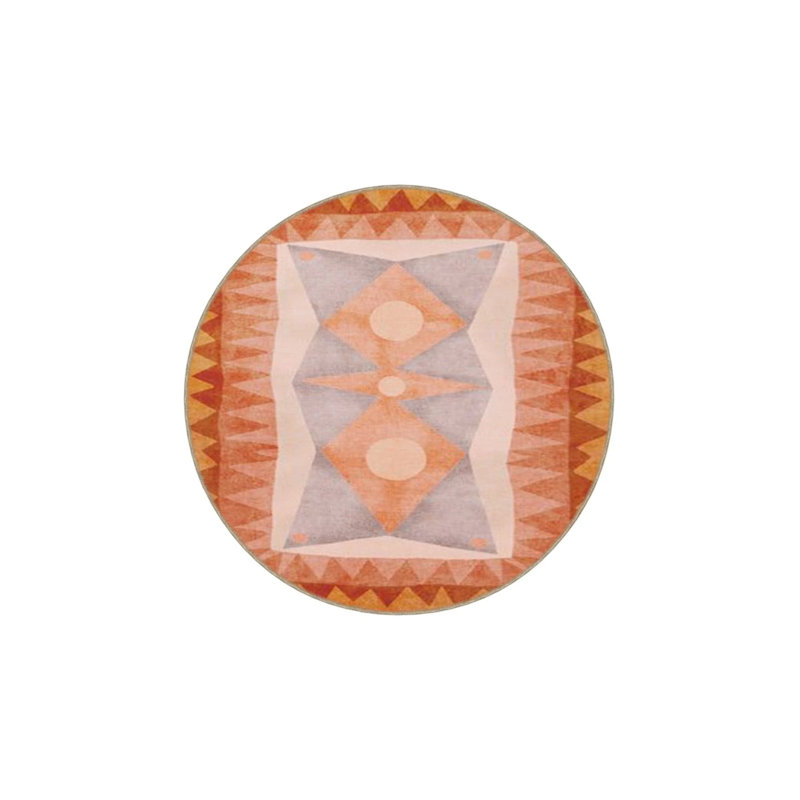 Tapis tissé lavable à motif orange moderne Modern, Rectangulaire 8 pi x 10 pi