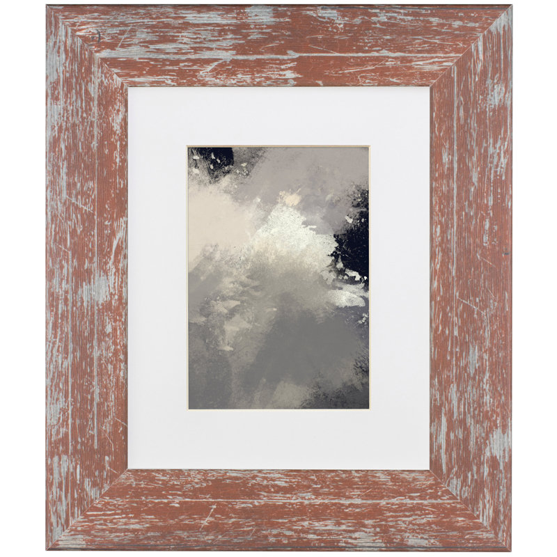 Cadre photo simple Kimura, Bois de grange rouge, 5 po x 7 po emmêlé à 4 po x 6 po
