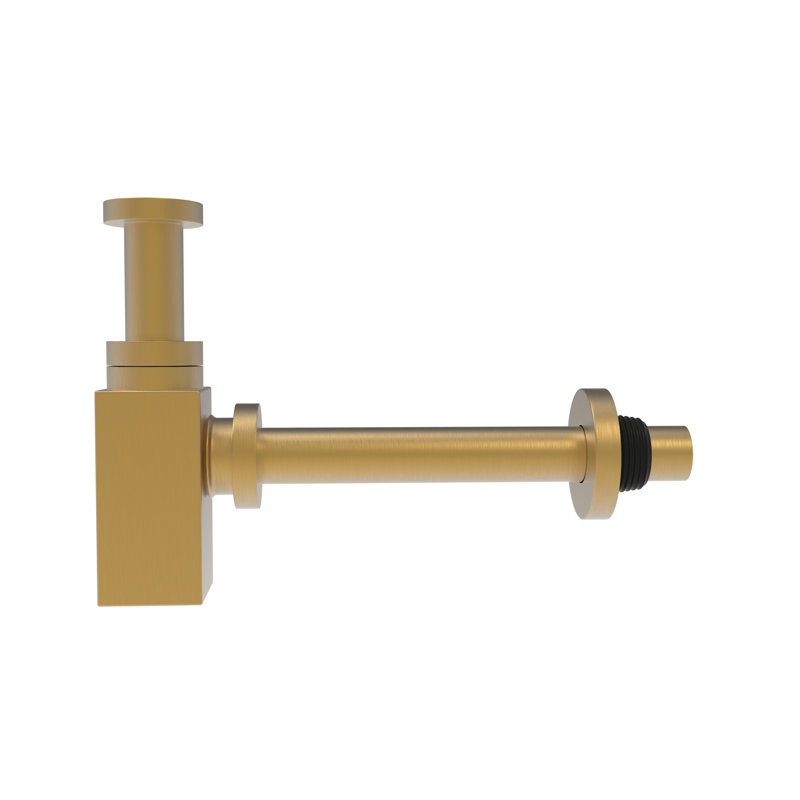 Siphon moderne extensible pour bouteille carrée avec ouverture de drain de 1,5 po, Or brossé