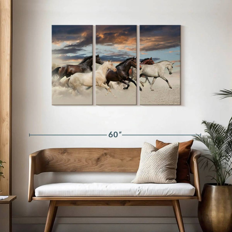 Galloping Desert Horses, 28" H x 45" W
