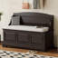 Banc à chaussures, banc de rangement de chaussures rétro avec dispositifs de fermeture en douceur, coffre de rangement avec rangement caché et coussin pour l'entrée, le couloir, le salon (espresso)-895202728