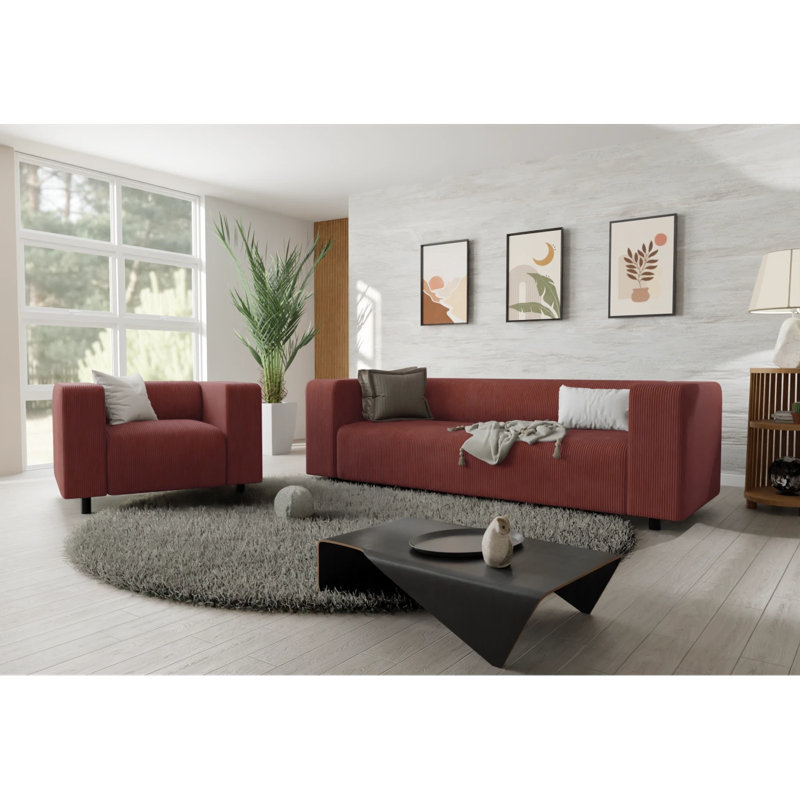Sofie 2 - Piece Living Room Set, Terracotta