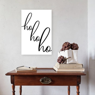 Ho Ho Ho Christmas Minimalist Modern Abstract Winter Wall Art Print 1 Piece Wrapped Canvas Wall Art