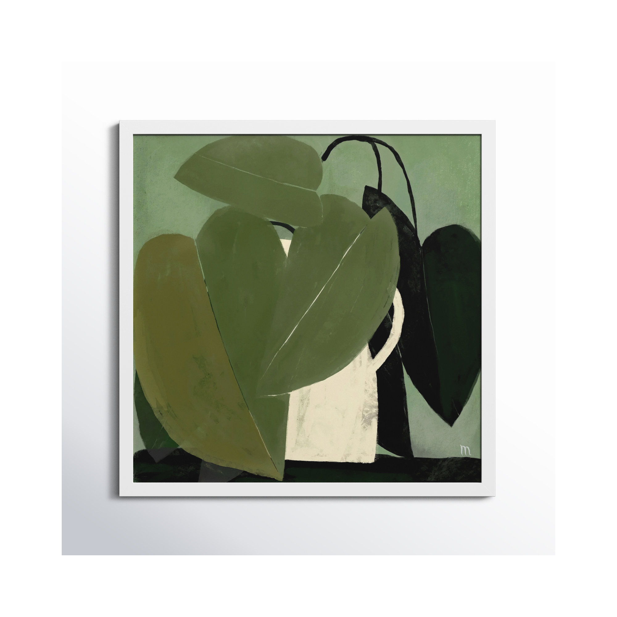 Green On Green by StudioM, White, 36" H x 36" W x 1.25" D