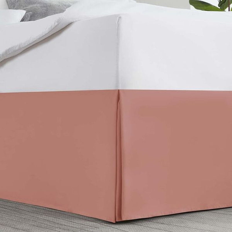 Jupe de lit plissée de luxe de 14 po, Rose brumeux, Très grand californien