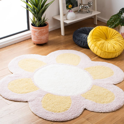 Trieu Tufted New Zealand Wool Machine Washable Floral Rug