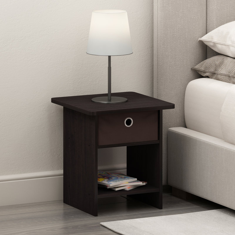 Table de bout avec rangement Brigette, Noyer foncé