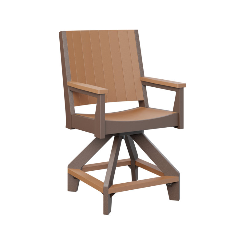 Chaise de comptoir pivotante Berlin, Chocolat / Brun, Cèdre
