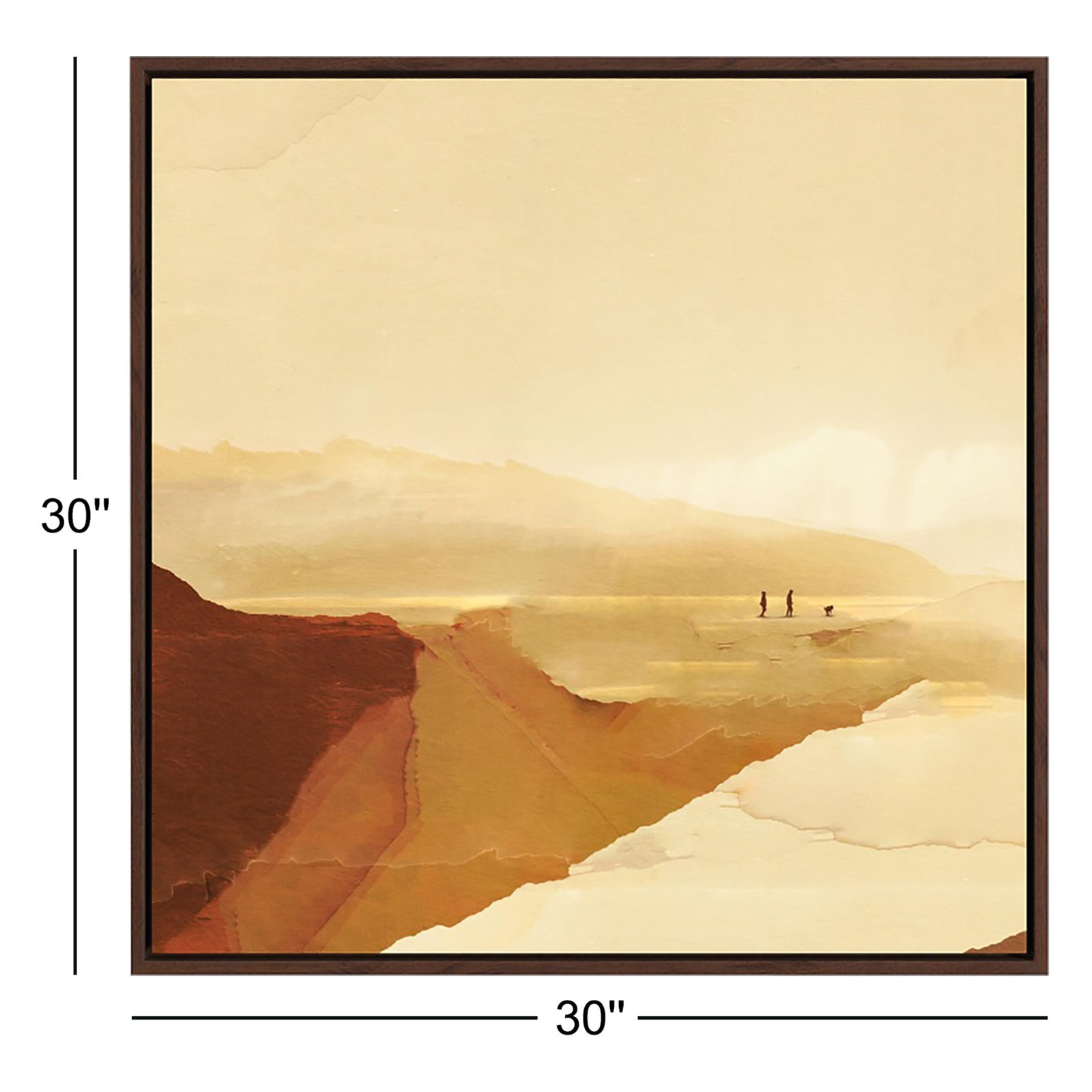 Daloy "Sunset Walk" Painting, No, Mahogany Framed Canvas, 30" H x 30" W x 2" D