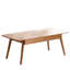 Centre de table Table basse 100% plateau en bois massif avec plateau et plateau de table basse Largeur 120 x profondeur 56 x hauteur 45 cm Bureau d'étude Facile à assembler Bois naturel avec tablette de rangement
