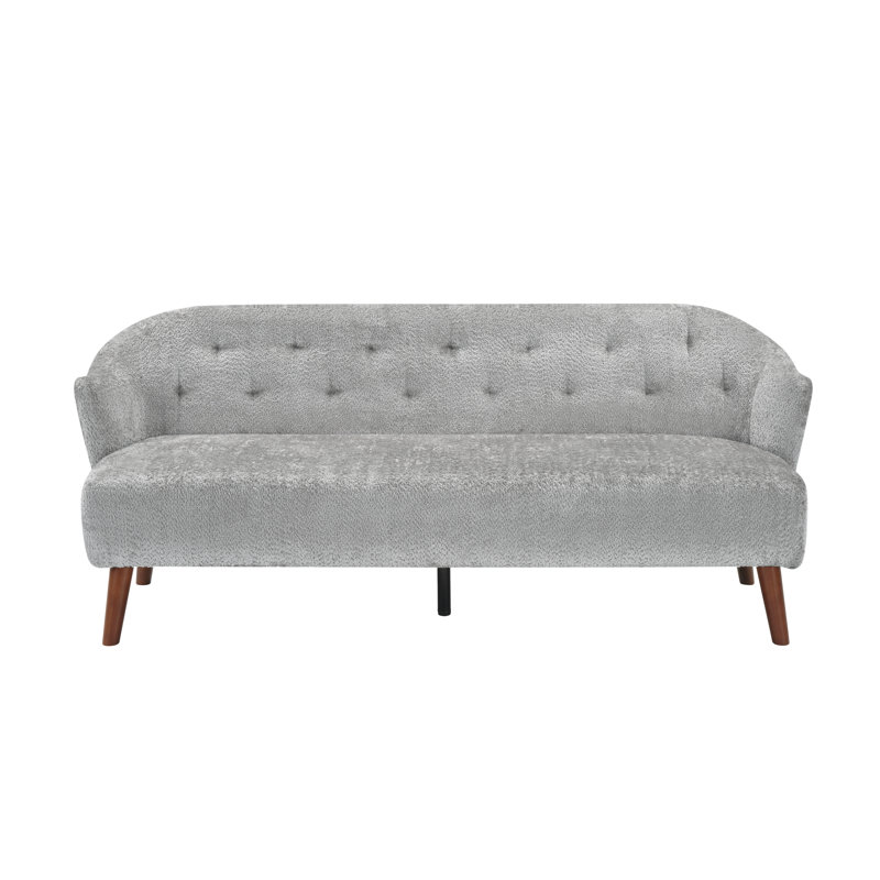 Canapé moderne 3 places, Tissu moelleux gris clair