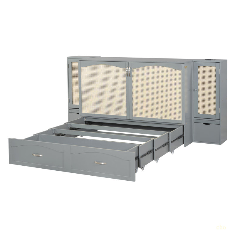 Damarco Murphy Bed, Gray, Queen
