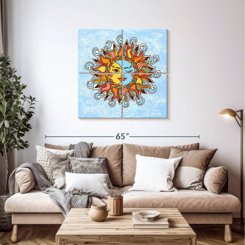 Oberle Cartoon Boho Sun And Moon