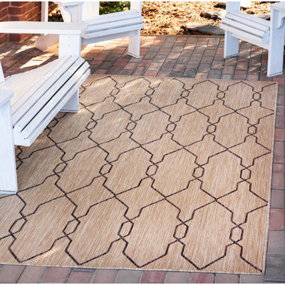 Outdoor Preen Area Rug Camel Color