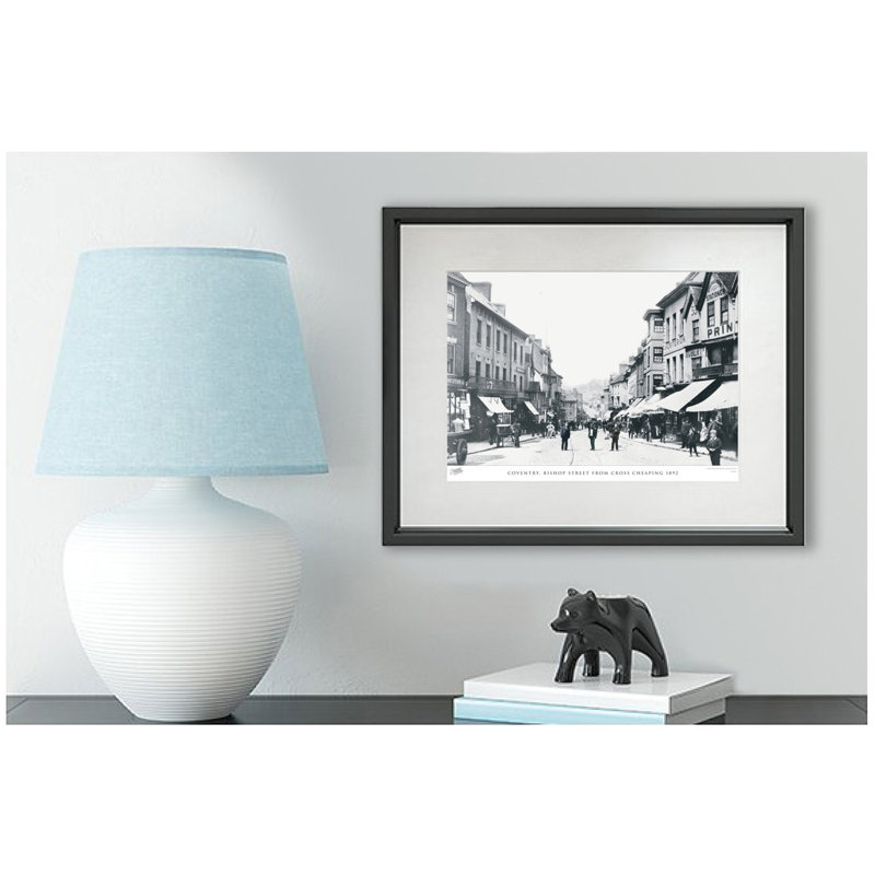 Coventry, Bishop Street From Cross Cheaping 1892 - Single Picture Frame Print, 40cm H x 50cm W x 2.3cm D