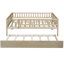 Lit de jour en bois pleine grandeur avec lit gigogne et barrière de protection - Naturel. Assure un repos confortable. Espace. Pas de sommier tapissier naturel. Offre un environnement de sommeil. Fabrication. Facile-1040322475-1040322479