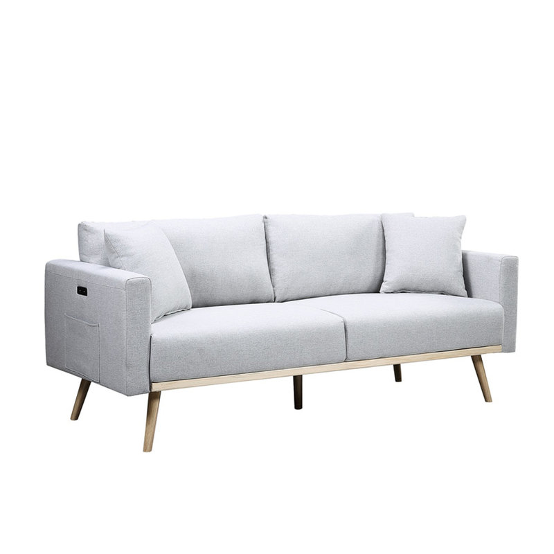 Lin gris 75 po avec poches, confort et coussin assorti