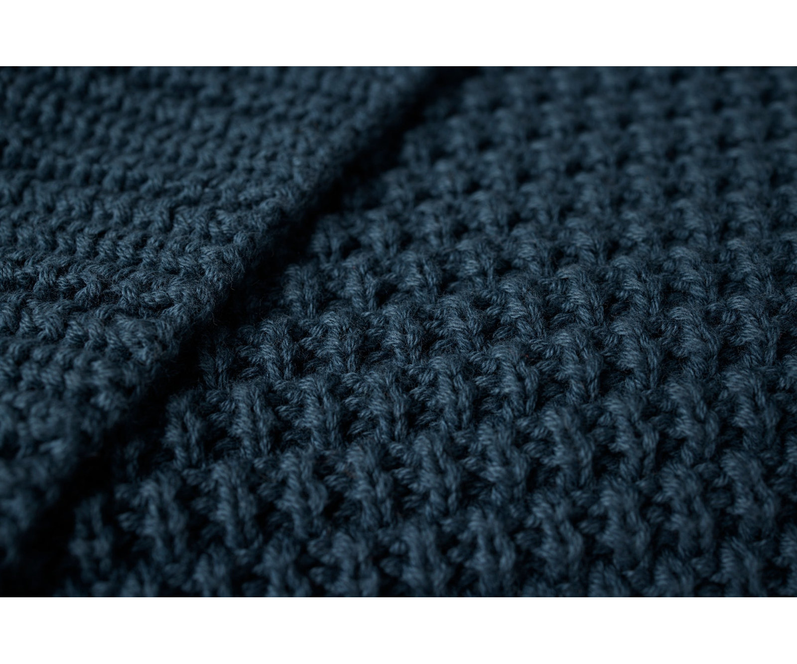 Avalon Cotton Knitted Throw Blanket, Twilight Blue