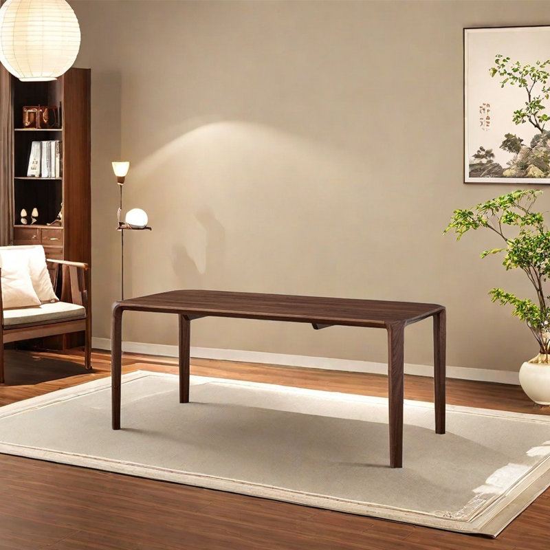 Rectangular solid wood dining table, 29.53"H x 62.99"L x 31.5"W