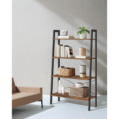 4-Tier Bookshelf, Storage Rack, Bookcase With Steel Frame