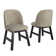 Cipolla 72"-90" Wood Finish Extendable Dining Set - Dining Table With Leaf And Taupe Fabric Curved Back Chairs