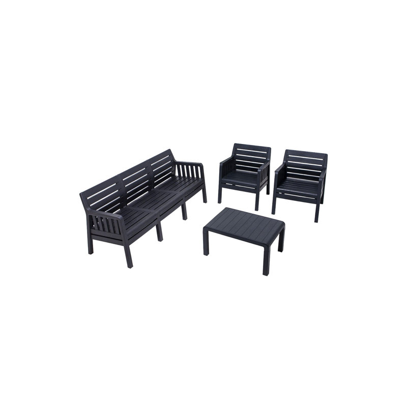 Cardamom Rectangular 5 - Person Dining Set, Black, Black