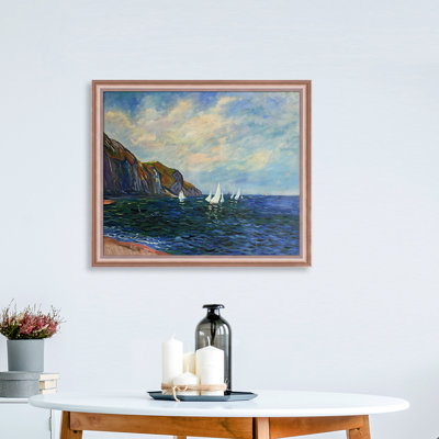 "Falaises et voiliers à Pourville" par Claude Monet, peinture encadrée