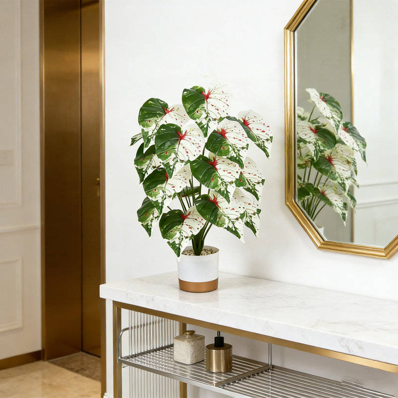 Arbre artificiel plante tropicale, pot de fleur blanc, arbre artificiel, bureau à la maison, salon, maison de campagne, arbre décoratif moderne, pas d'arrosage, arbre artificiel