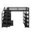 Full Size Metal Loft Bed With Shelves And Wardrobe
