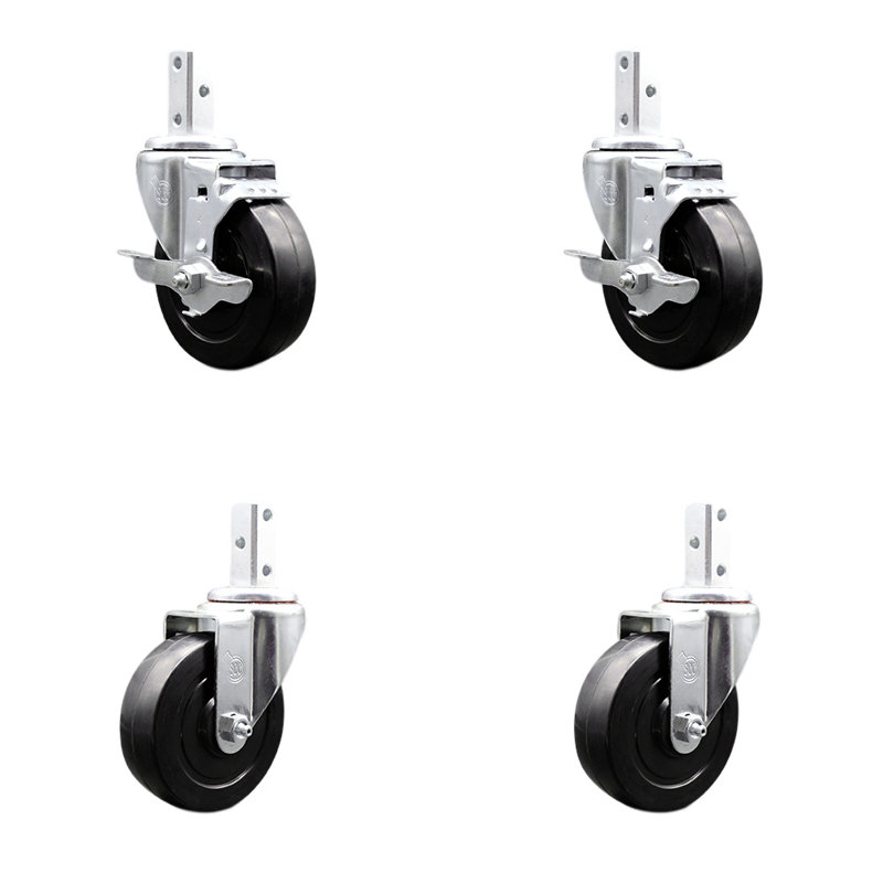 4 Piece Soft Rubber Caster Set