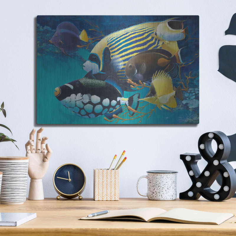 Beachcrest Home ™ «Emporer Angel» par Durwood Coffey, art mural en métal, H 12 po x l 16 po