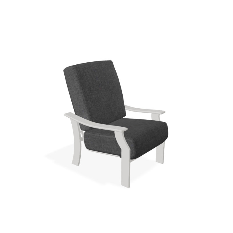 St. Catherine Outdoor Lounge Chair, Textured Snow, Cast Slate Sunbrella® Plainweave