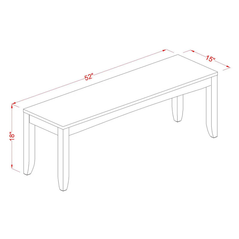 Lynfield Dining Bench with Wood Seat, Cappuccino, Cappuccino
