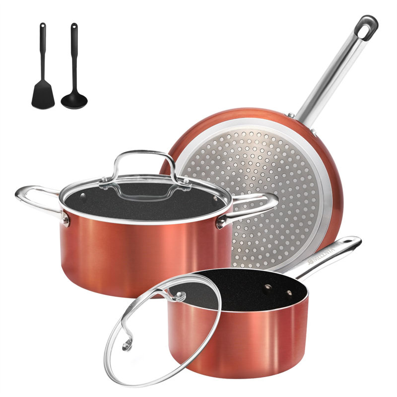 Rehaussez votre cuisine avec cet ensemble de batterie de cuisine en céramique antiadhésive 7 pièces - Qualité supérieure, design élégant