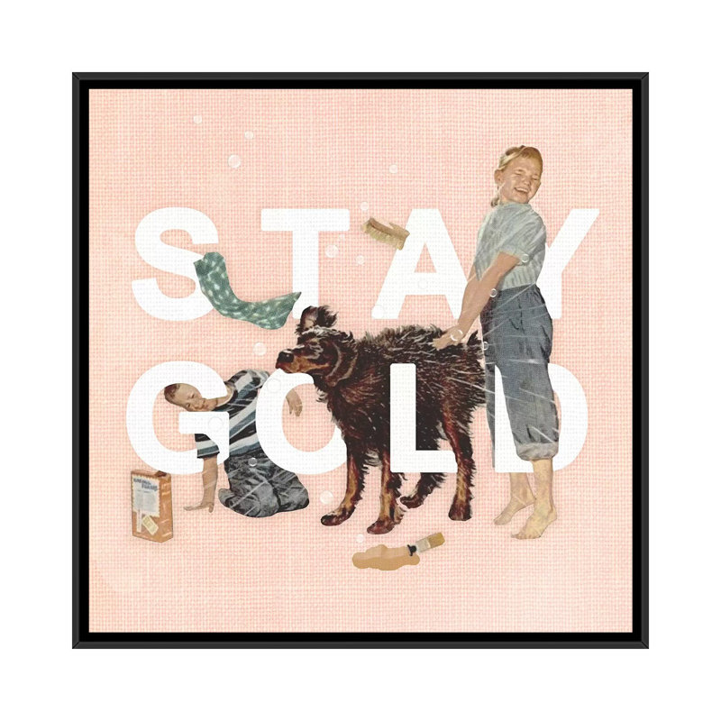 Stay Gold by Heather Landis - Print on Canvas, 45.72 cm H x 45.72 cm W, Black Framed